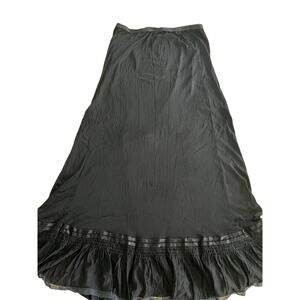 Vintage Lorraine black maxi slip skirt lingerie whimsigoth fairy grunge witchy